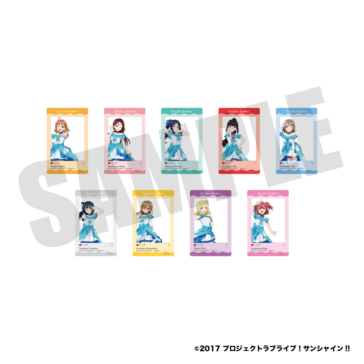 『ラブライブ！サンシャイン‼︎』ＳＮＳ風クリアカード（ブルードレスver.）
